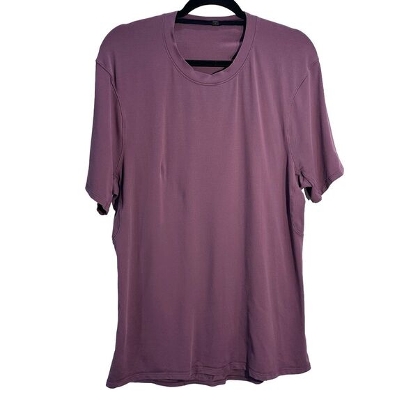 Lululemon Mens Performance Athletic Short Sleeve Shirt Eggplant Size Large - Picture 1 of 9